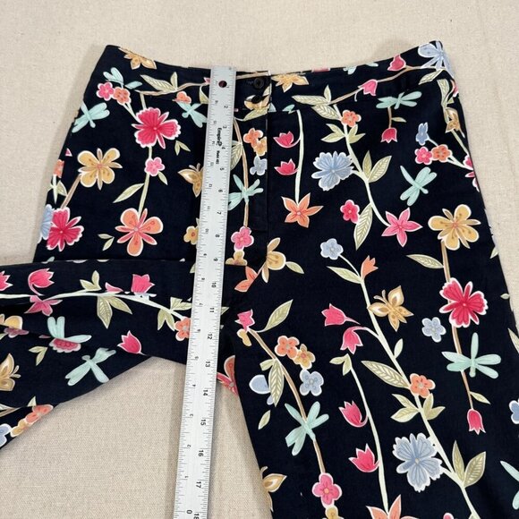 Talbots Floral Print Stretch Straight Leg Pants 8 Multicolor - Picture 4 of 13